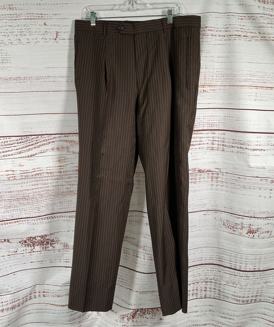 Hugo Boss Pinstripe Dress Pants Brown 42L