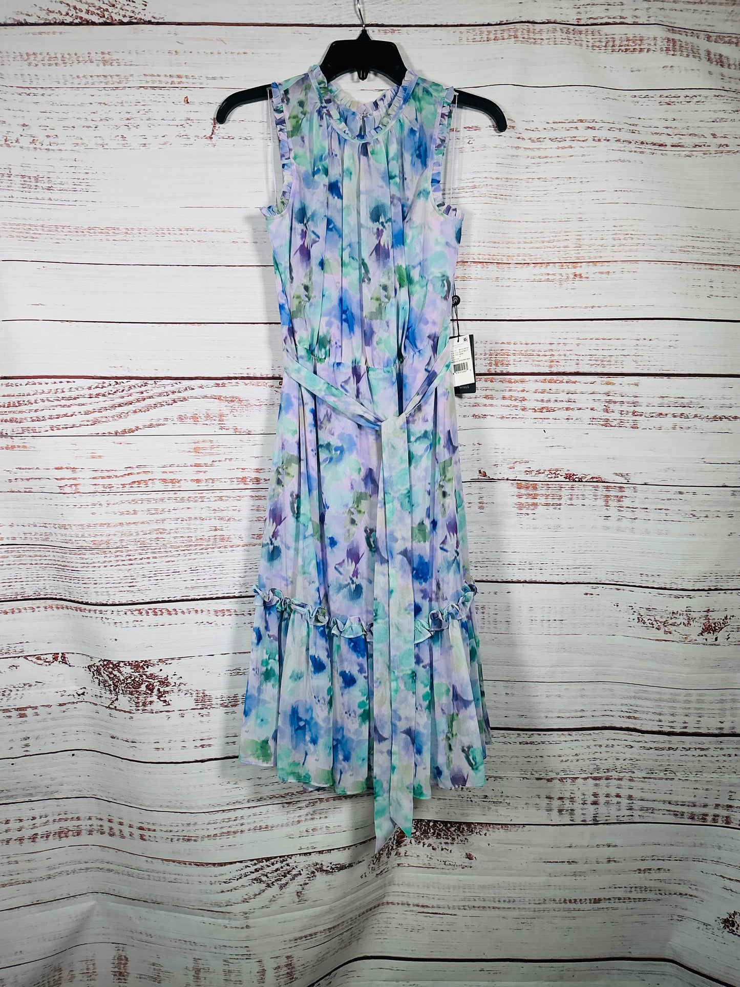 Adrianna Papell Blue Floral Sleeveless Dress