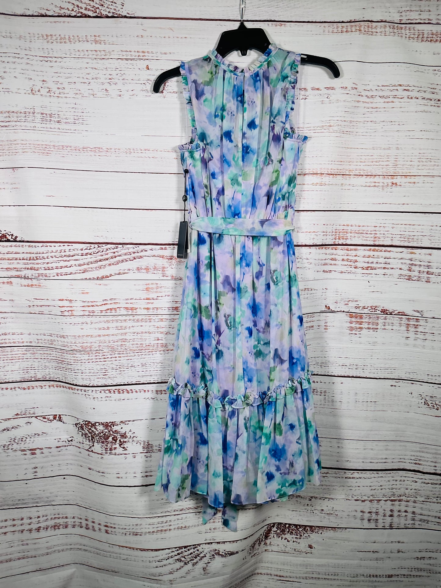 Adrianna Papell Blue Floral Sleeveless Dress