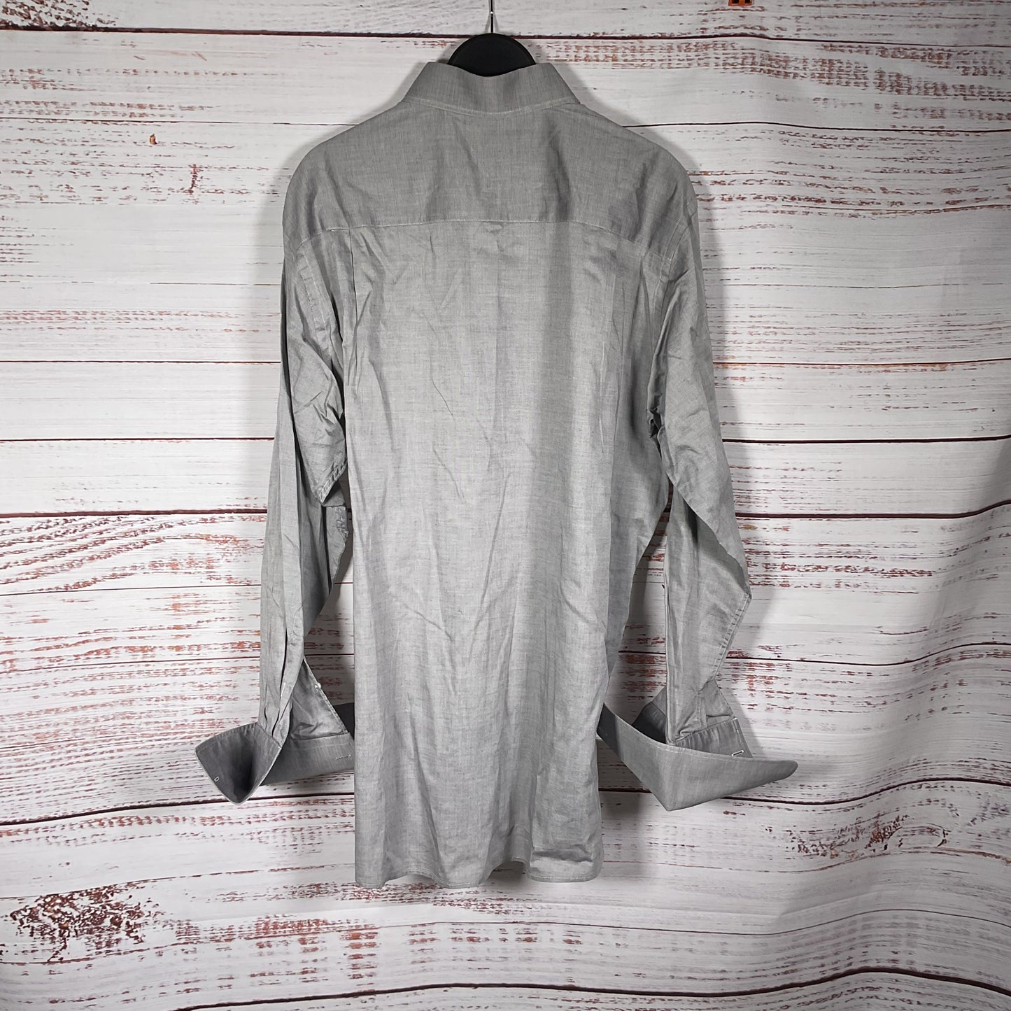 Cadini Grey French Cuff Long Sleeve Button Up Dress Shirt - Size 16 41