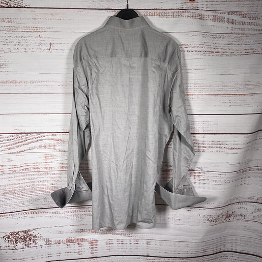 Cadini Grey French Cuff Long Sleeve Button Up Dress Shirt - Size 16 41