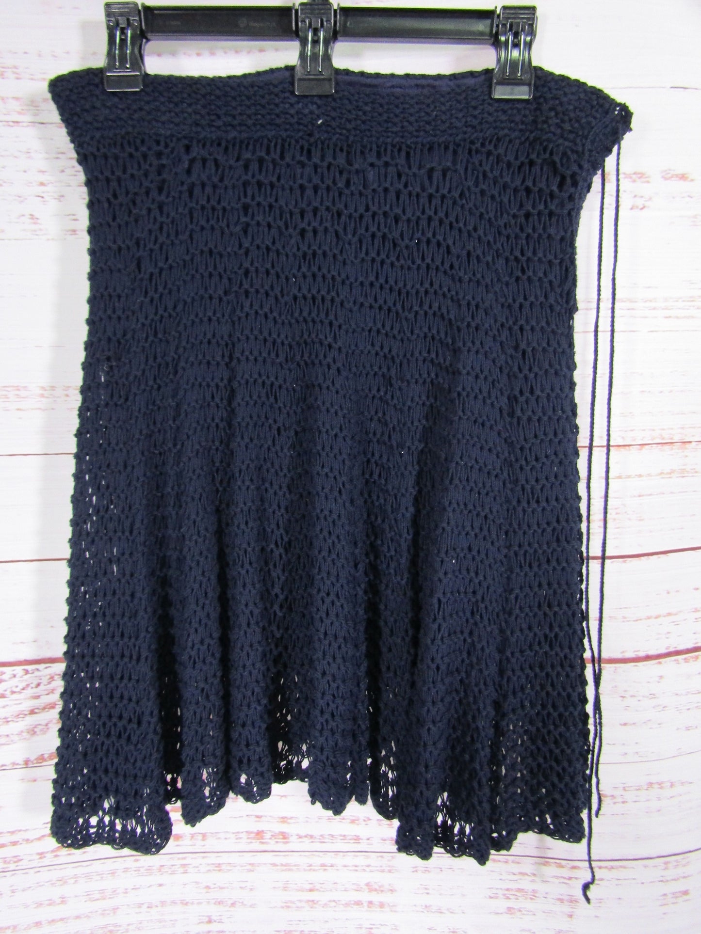 Ralph Lauren Women's Navy Blue Cotton Blend Knit Skirt Size M