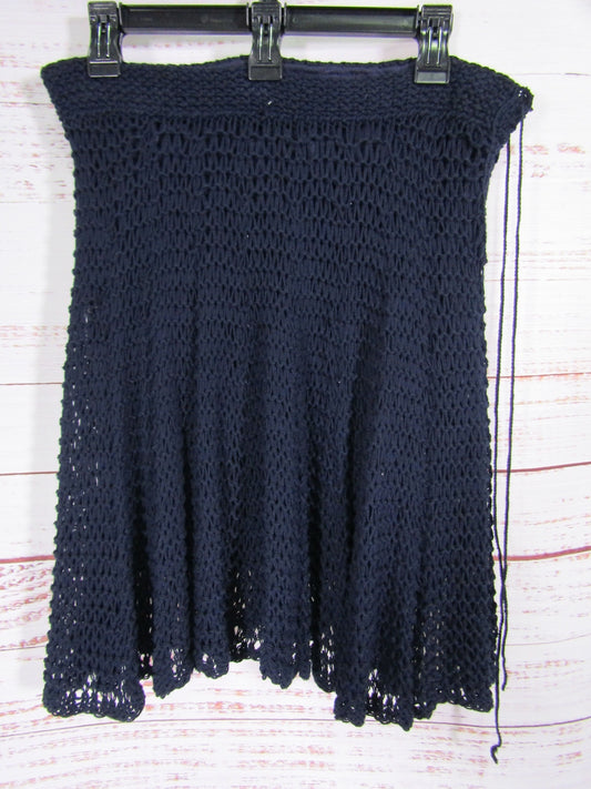 Ralph Lauren Women's Navy Blue Cotton Blend Knit Skirt Size M