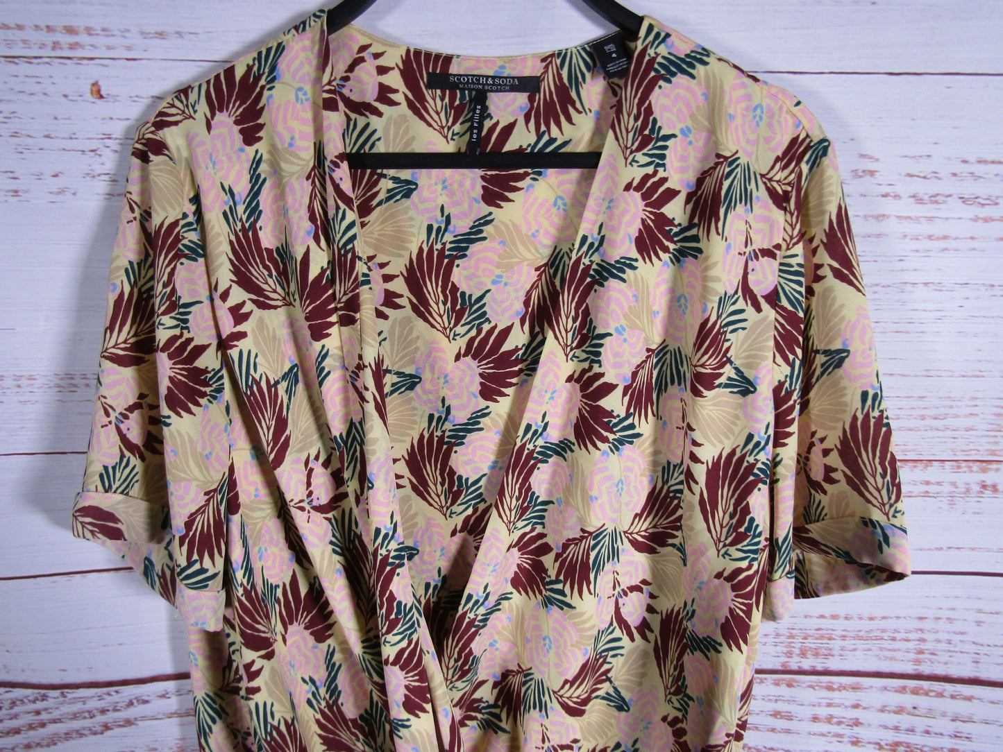 Scotch & Soda Women's Floral Print Open Front Blouse Size 4
