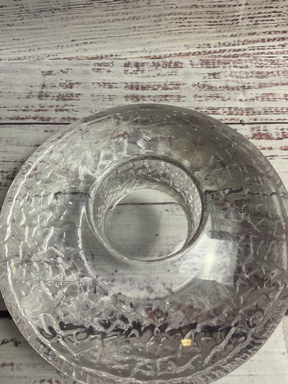 Orrefors Round Crystal Candle Holder