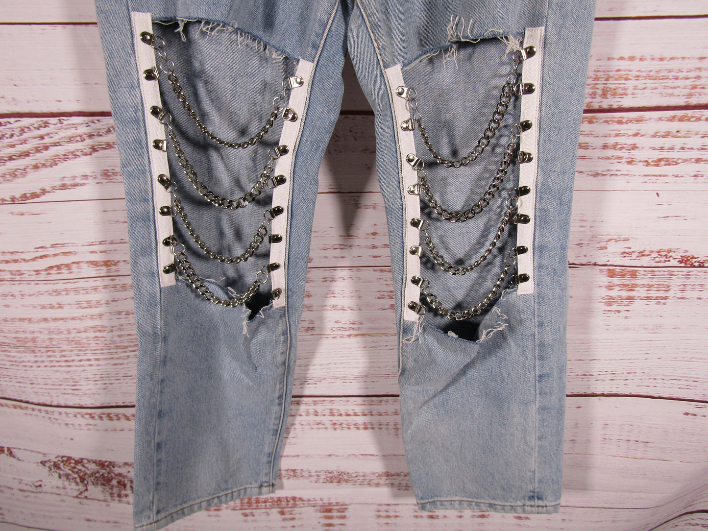 Carmar Hermia Women's Galexia Blue Straight Cut Out Denim Jeans Size 25