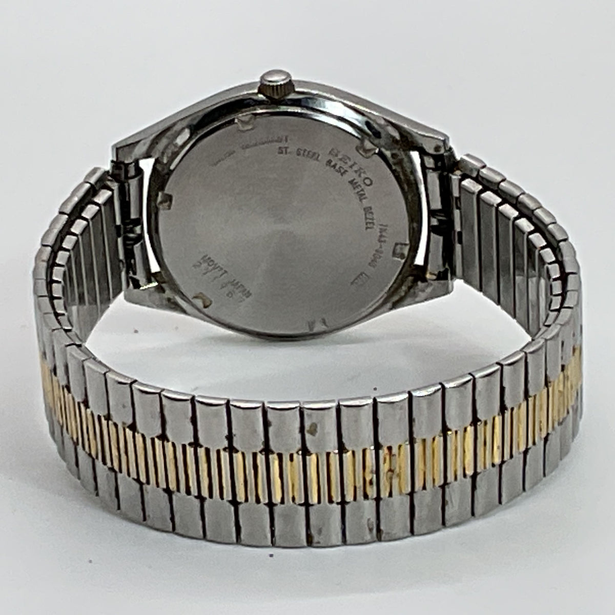 SEIKO TN43-9048 Men's Two Tone 37mm Day Date Round Speidel Band Watch
