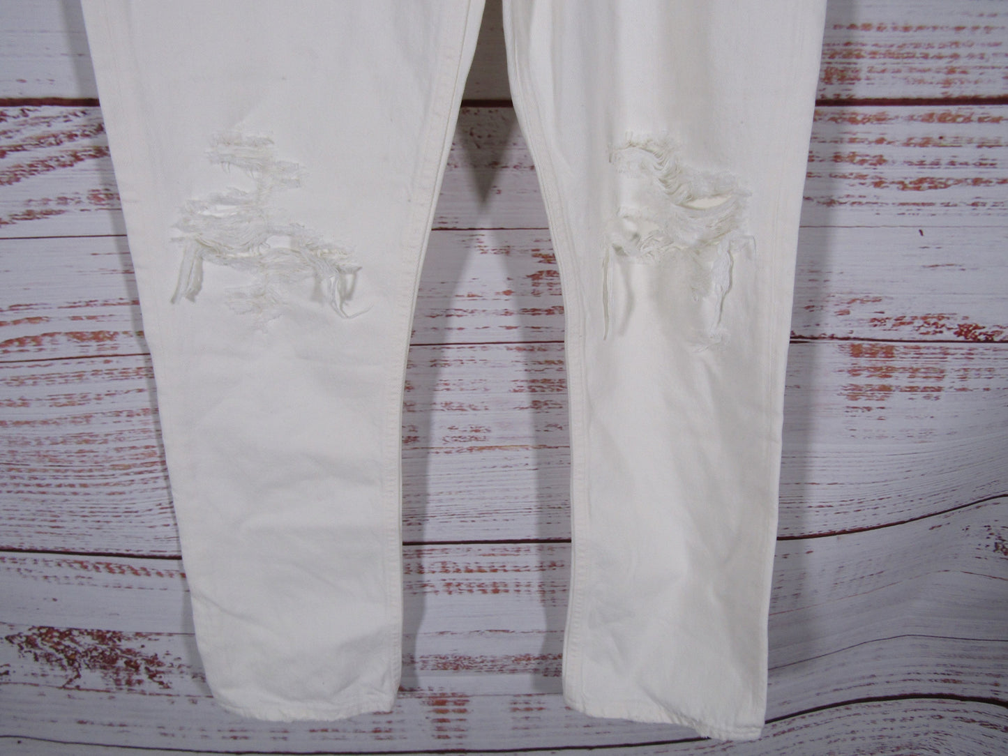 Agolde Riley Women's White Distressed High Rise Straight Crop Jeans Size 26
