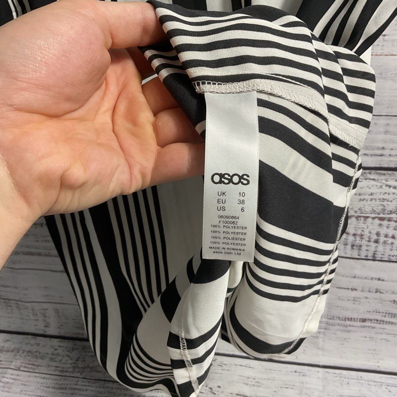 NWT Asos Black & White Striped V-Neck Maternity Tank Top - Size 6
