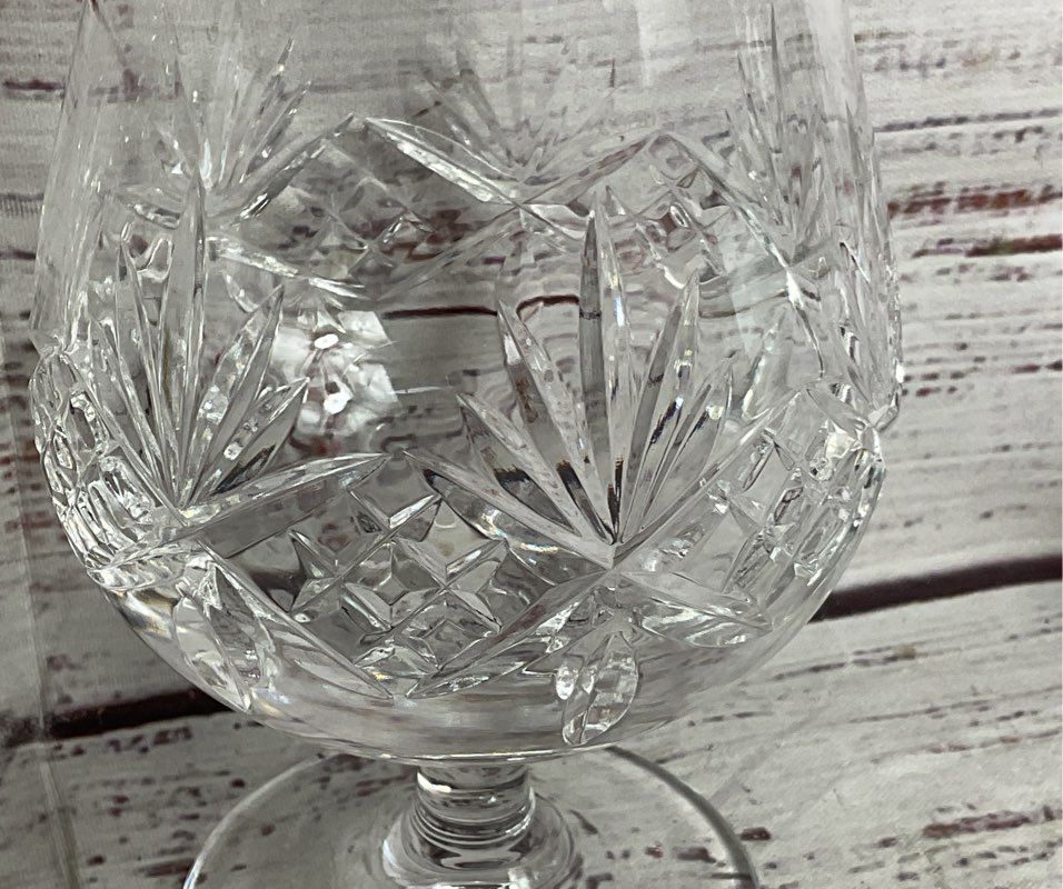 Tiffany & Co Crystal Set of 2 Newport Pattern 5" Brandy Snifter Glasses Clear
