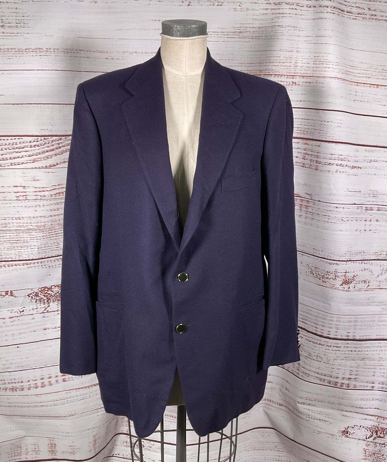 Saks Fifth Avenue Vintage Cashmere Blazer Navy Blue