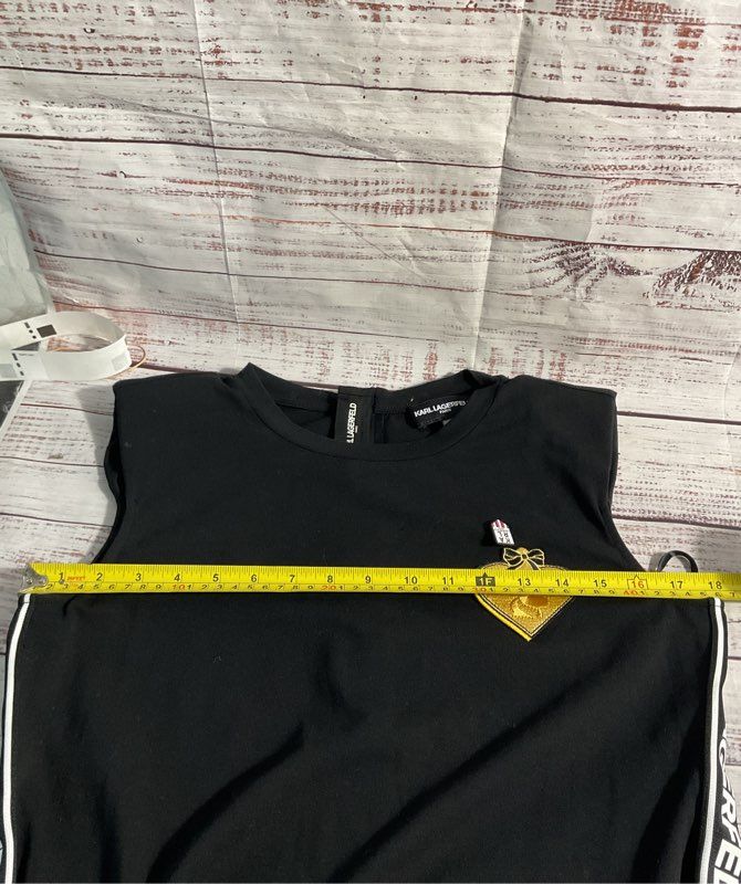 Karl Lagerfeld Women's Sleeveless Back Zip Side Logo Short Dress Size 6