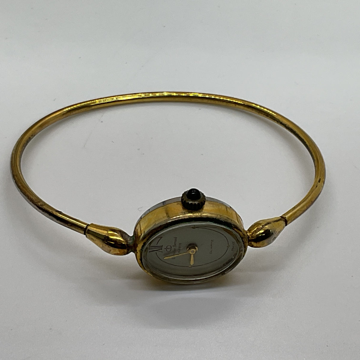VTG. CHRISTIAN BERNARD Paris Women's Gold Tone Bangle Bracelet Quartz Watch