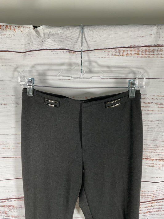 Vertigo Paris Women's Silver Metal Logo Black Dress Pants Size 2 US France