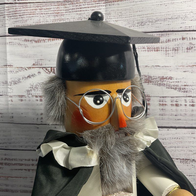 Original Steinbach Volkskunst Professor 16" Wooden Nutcracker Figure *DMG*