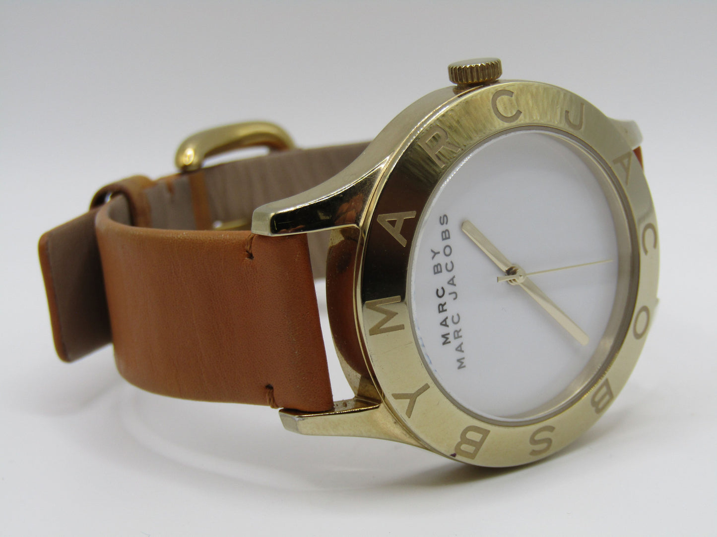 Marc by Marc Jacobs Women's Gold Tone Stainless Steel Leather Band Quartz Watch