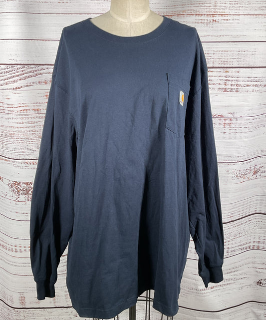 Carhartt Original Fit Long Sleeve Shirt Navy XL