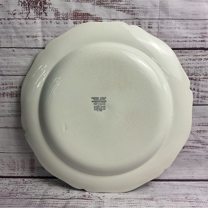 Wedgwood Green Leaf Tk436 Round 12" Chop Plate Platter