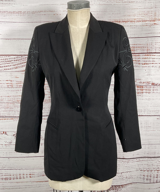 Escada Margaretha Ley Vintage Wool Blazer Black 36