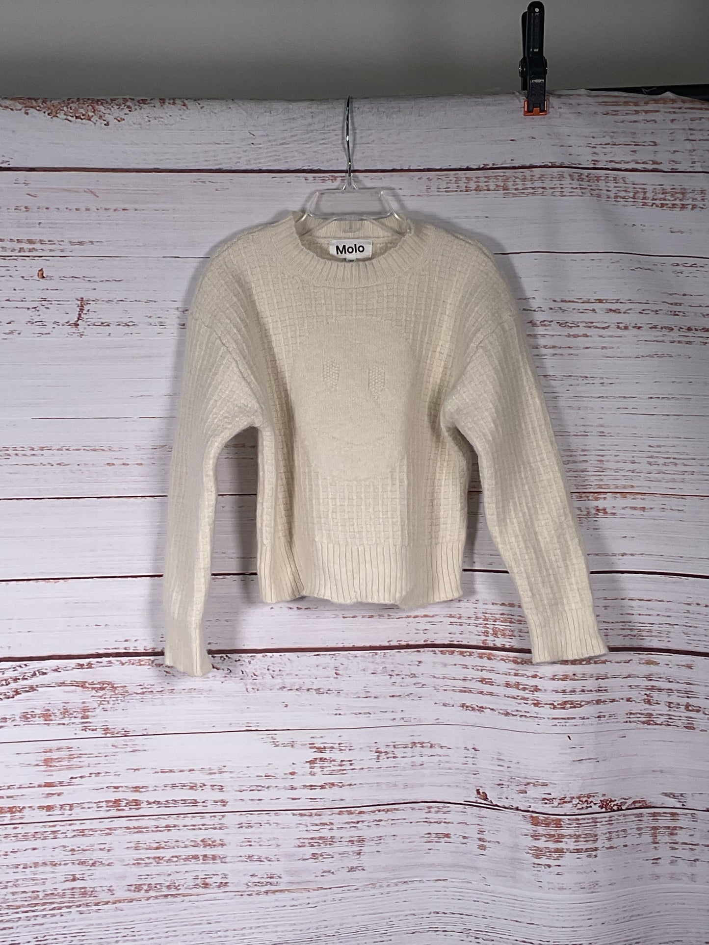 Molo Beige Kid's Pullover Smiley Sweater - Size 122-128