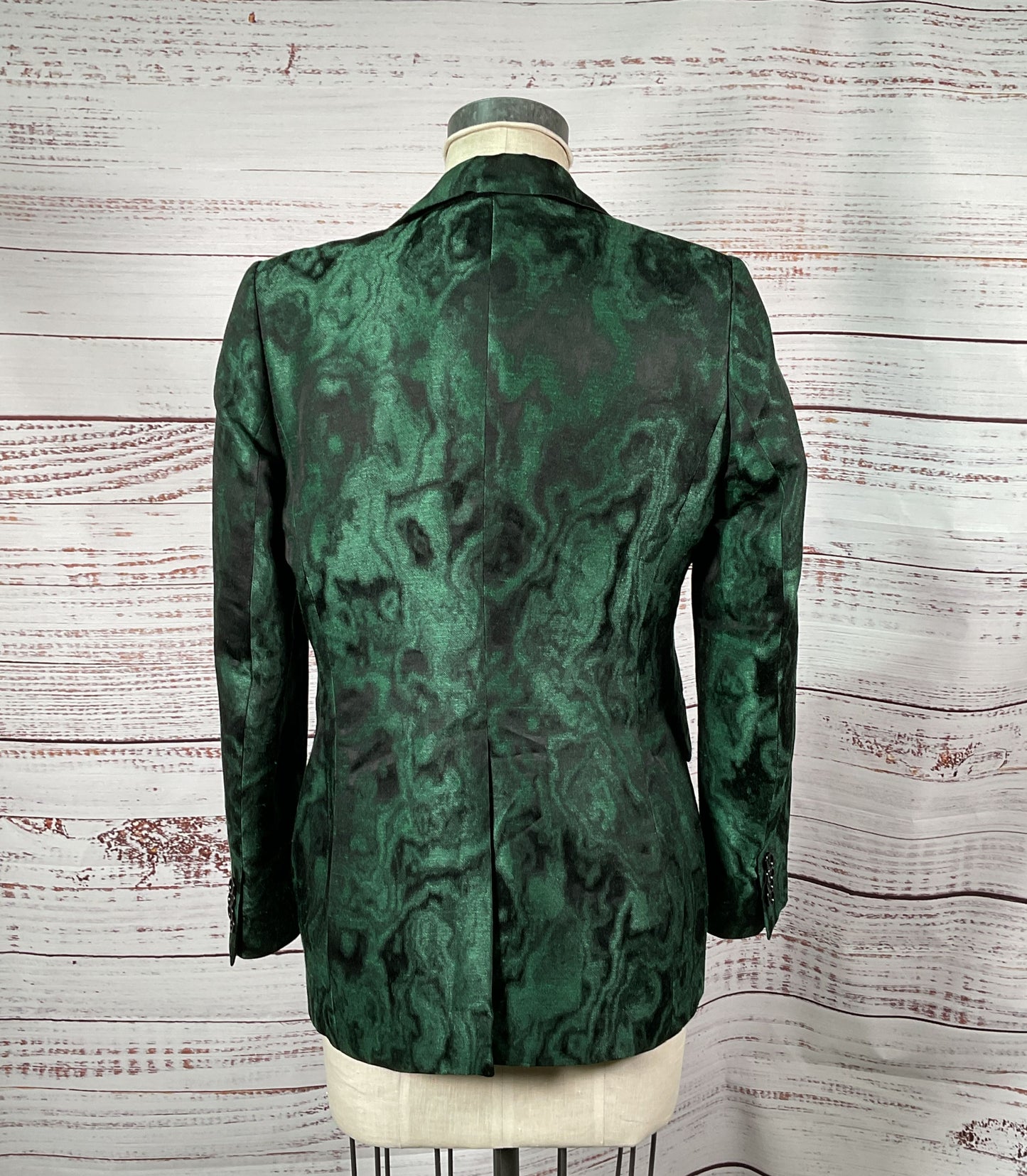 Dries Van Noten Women's Marbled Suit Dark Green 40/38