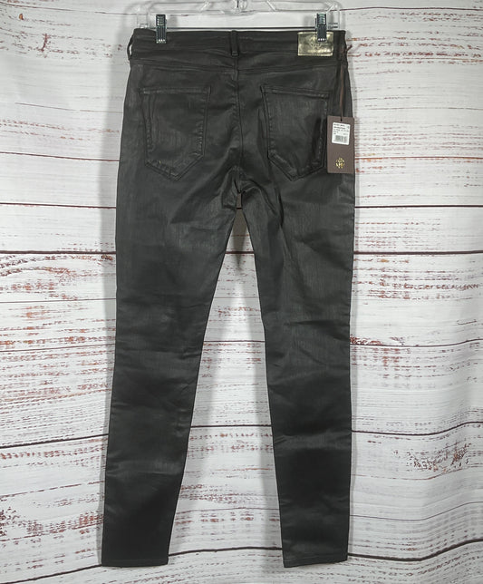 Roberto Cavalli Five Pocket Skinny Fit Coated Black Jeans 44