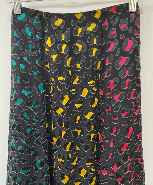 Alice + Olivia Janessa Multi-Color Cheetah Print High Slit Skirt Size 0