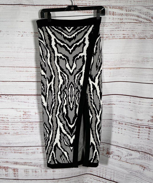 Women's Torn by Ronny Kobo Black and White Zebra Print Knit Skirt Size M