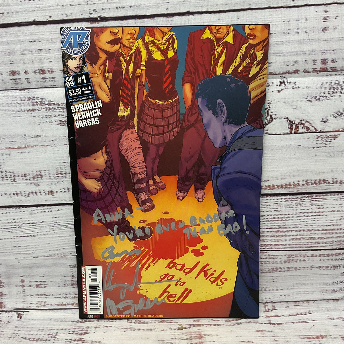 Bad Kids Go To Hell 1 Anthony Vargas Matt Spradlin Barry Wernick Signed Comic