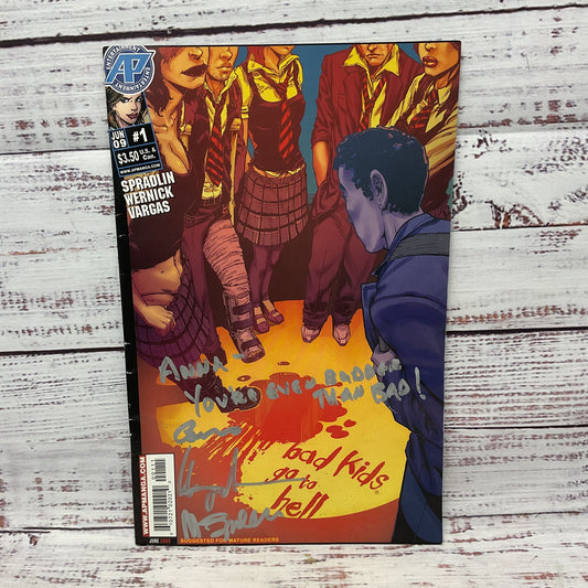 Bad Kids Go To Hell 1 Anthony Vargas Matt Spradlin Barry Wernick Signed Comic