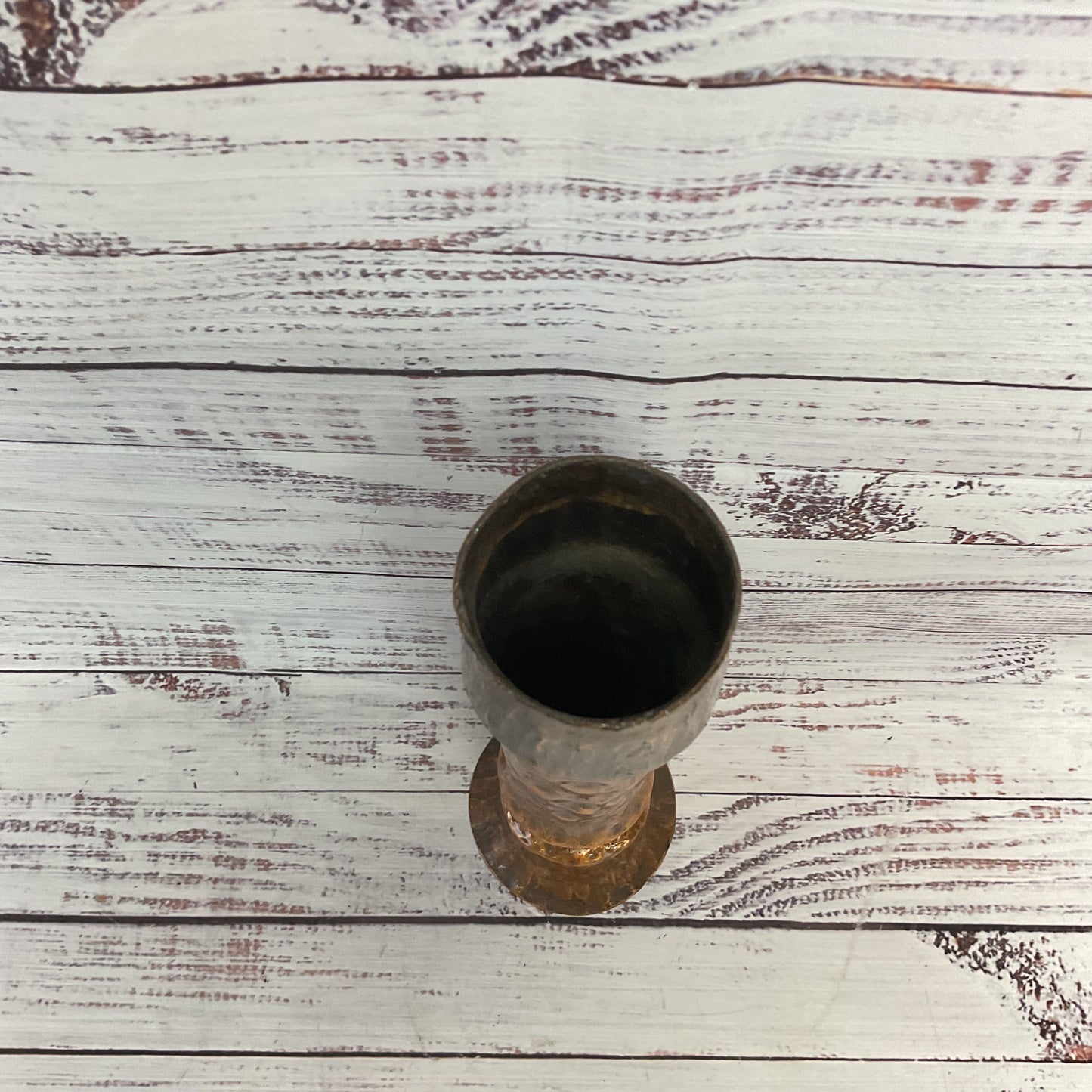 Hand Hammered Vintage Copper Bud Vase 12" 2lb Thick Walled