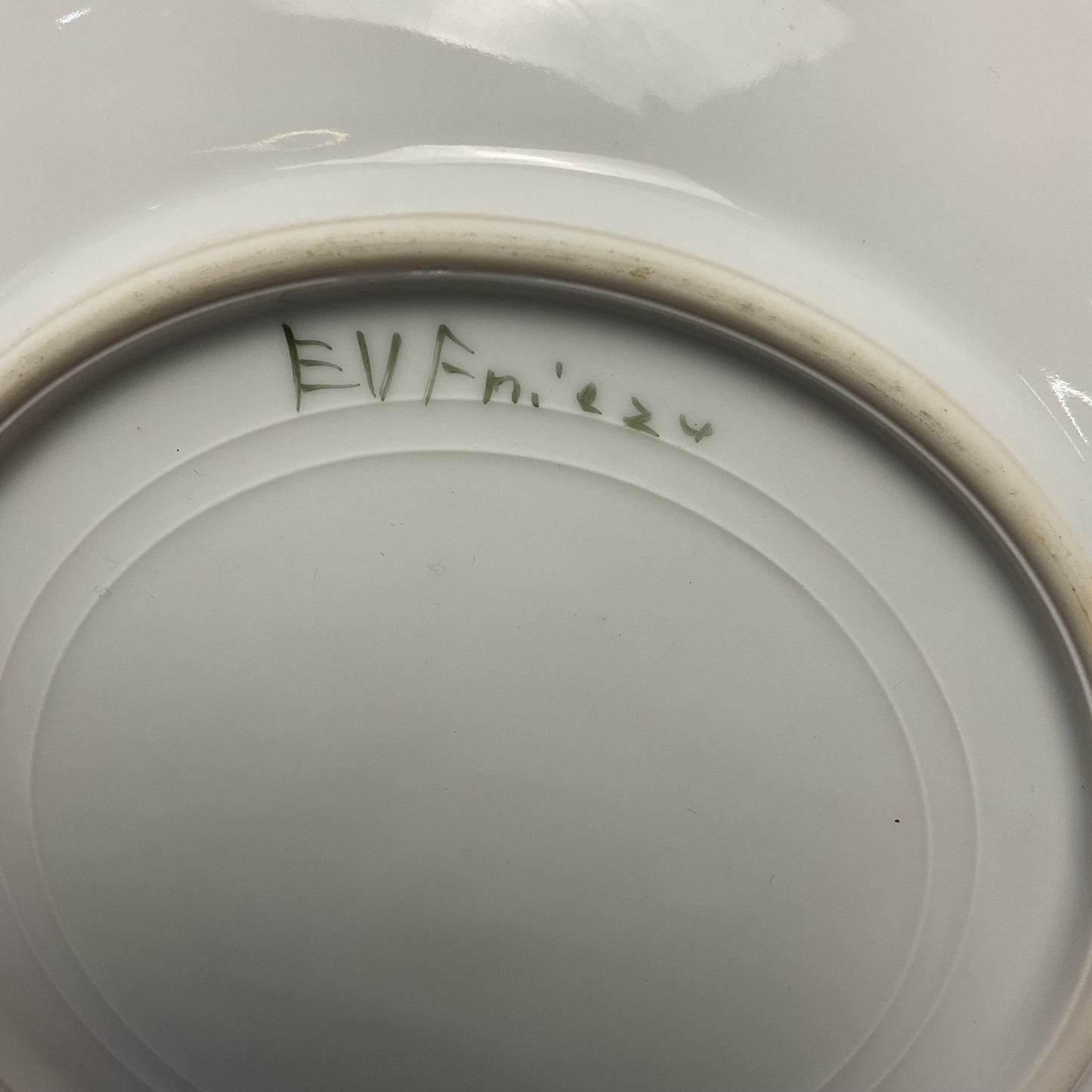 Vintage E. V. Frieze Iridescent Hand Painted Floral Design Plate 7.5"