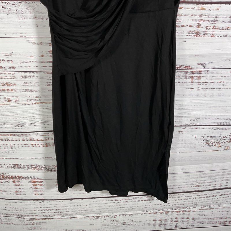 NWT AllSaints Black Helix Draped Faux Wrap Dress Casual Dress - Size 4 MSRP $178