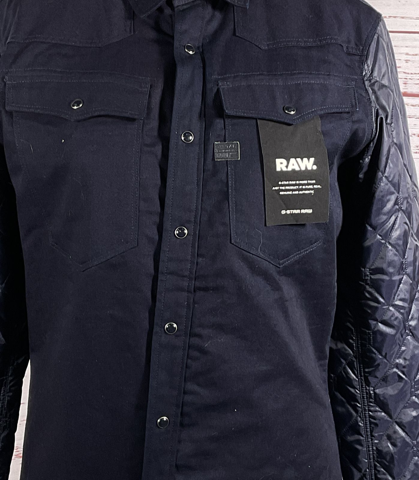 G-Star Raw 3301 Hybrid Padded Long-Sleeve Shirt Navy M