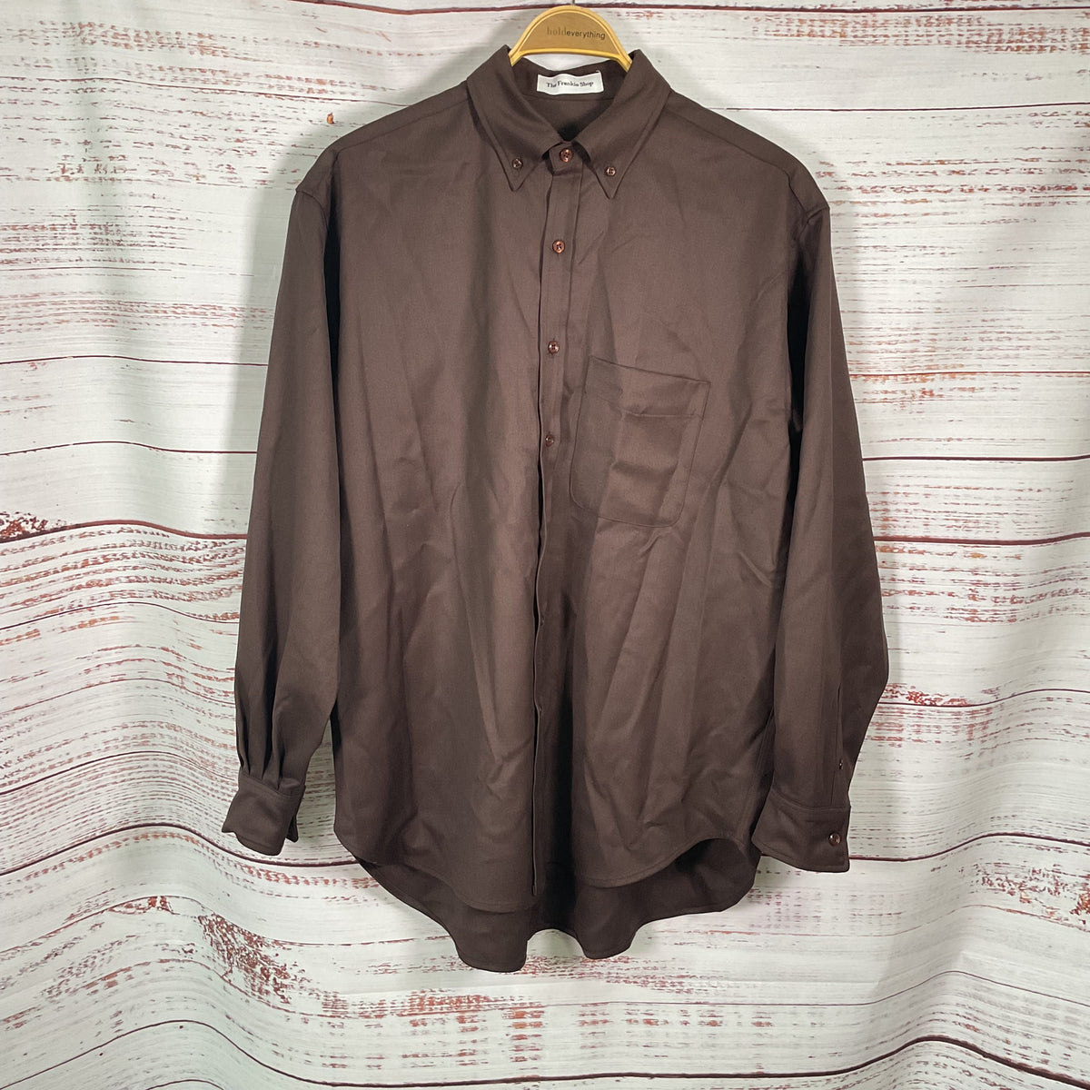 The Frankie Shop Mason Wool Brown Chest Pocket Button Down Shirt - Size S