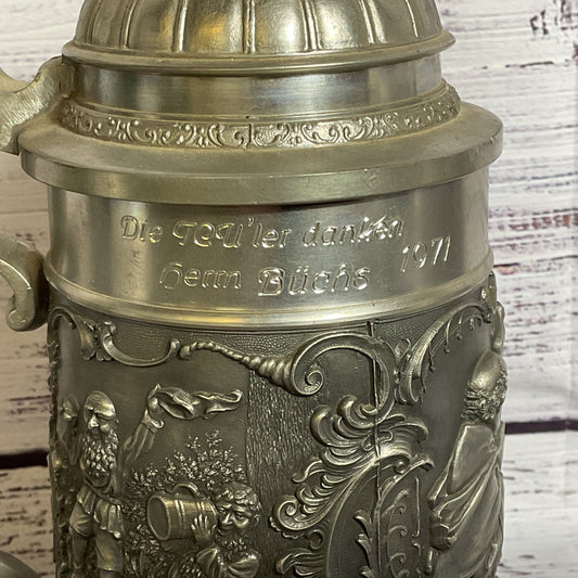 VTG. GEGOSSEN LT. Deutsches Zinn Mitglied D. Zinnung Landesinnung Pewter Stein