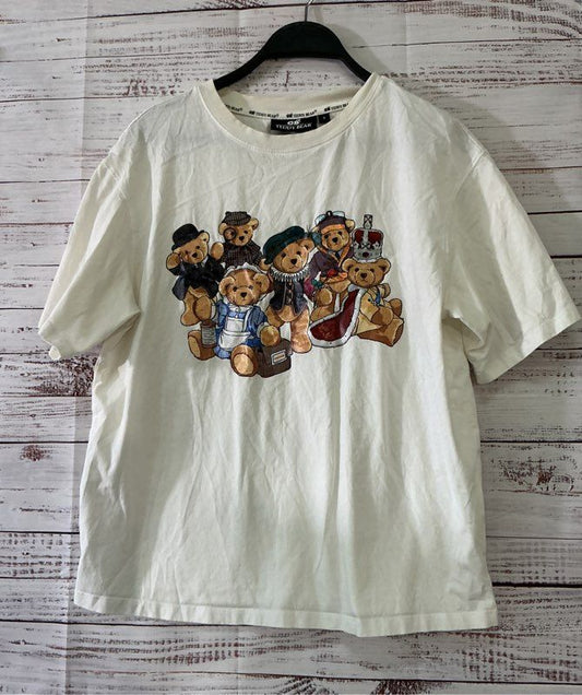 The Great British Teddy Bear x Vero Moda White T-shirt Size M