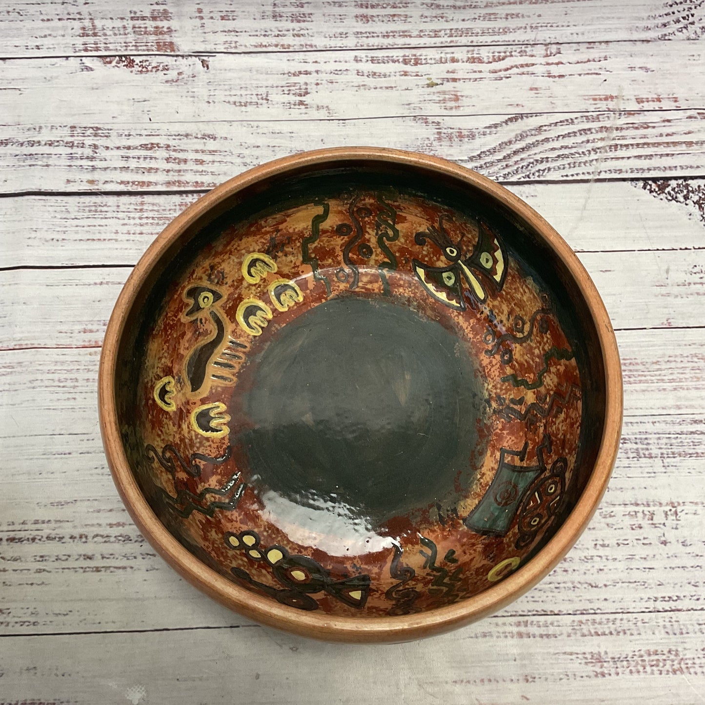 Seminario Urubamba Cusco Peru Pottery Earthenware Ceramic Bowl 9.5"