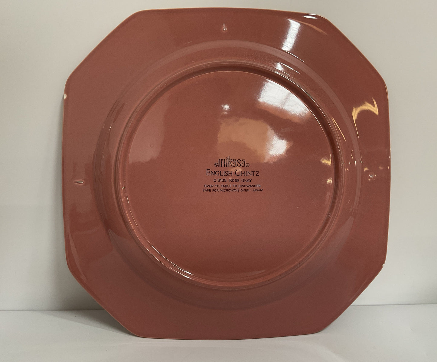Mikasa English Chintz Rose Gray Dinner Plate Set of 6