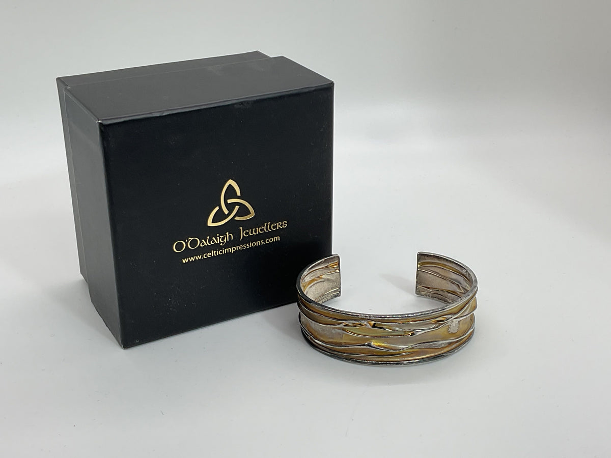 O'DALAIGH JEWELLERS Sterling Silver "Ripple In The Sand" Cuff Bracelet- 6.75"