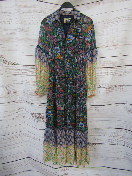 Maeve Ondine Women's Multi-Color Floral Long Sleeve Dress Size S