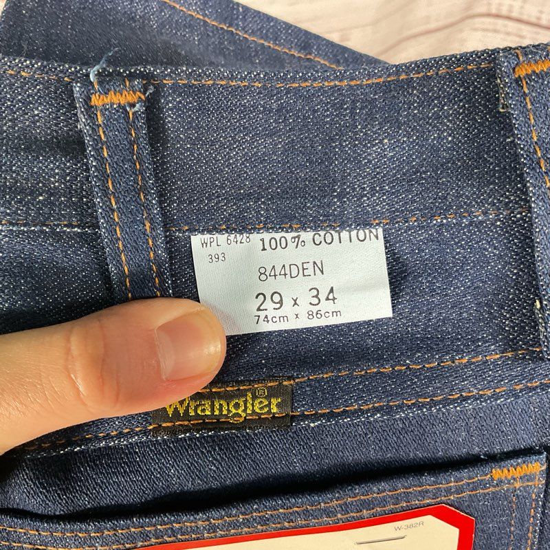 Vintage 80s Deadstock Wrangler Middleweight 12.25 oz Straight Leg Jeans 29x34