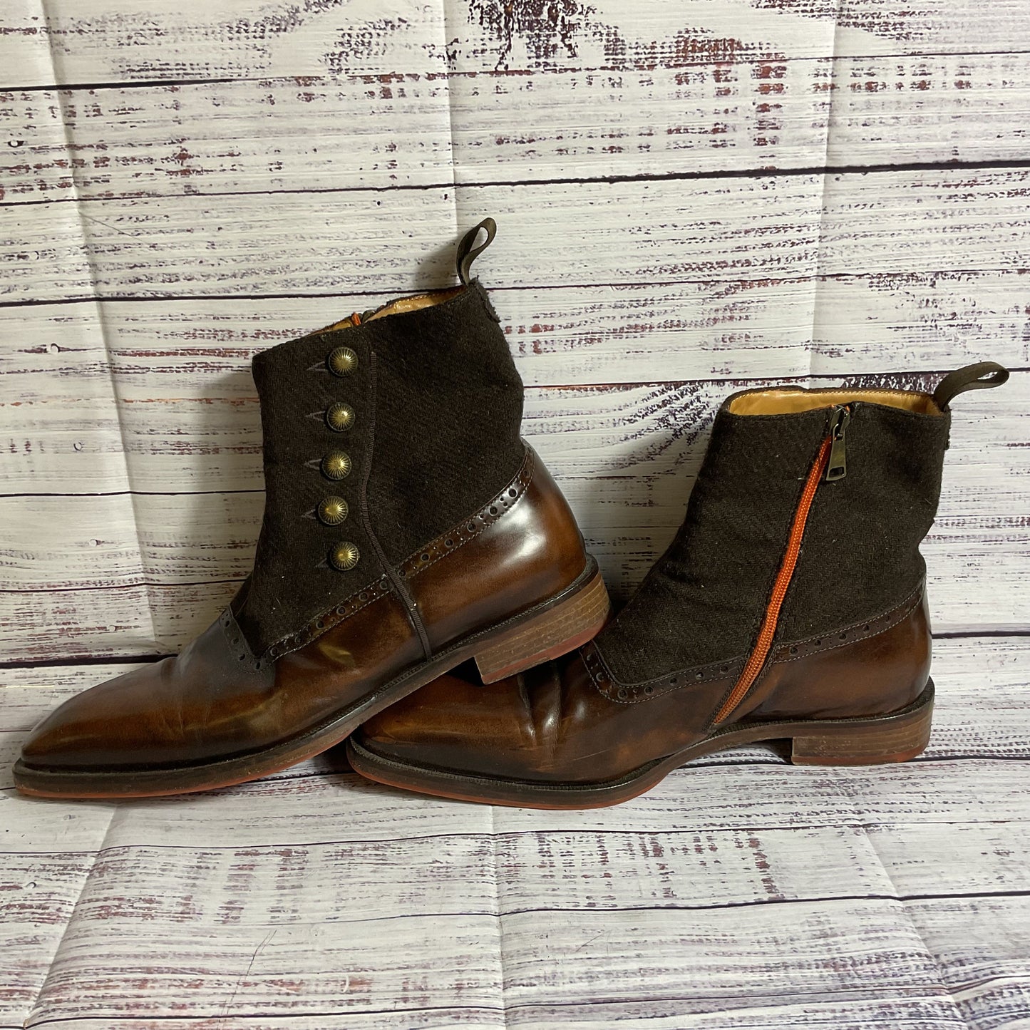 JOHN FLUEVOG Rufus Magoo Quincy Men's Brown Balmoral Boots- SZ 10.5
