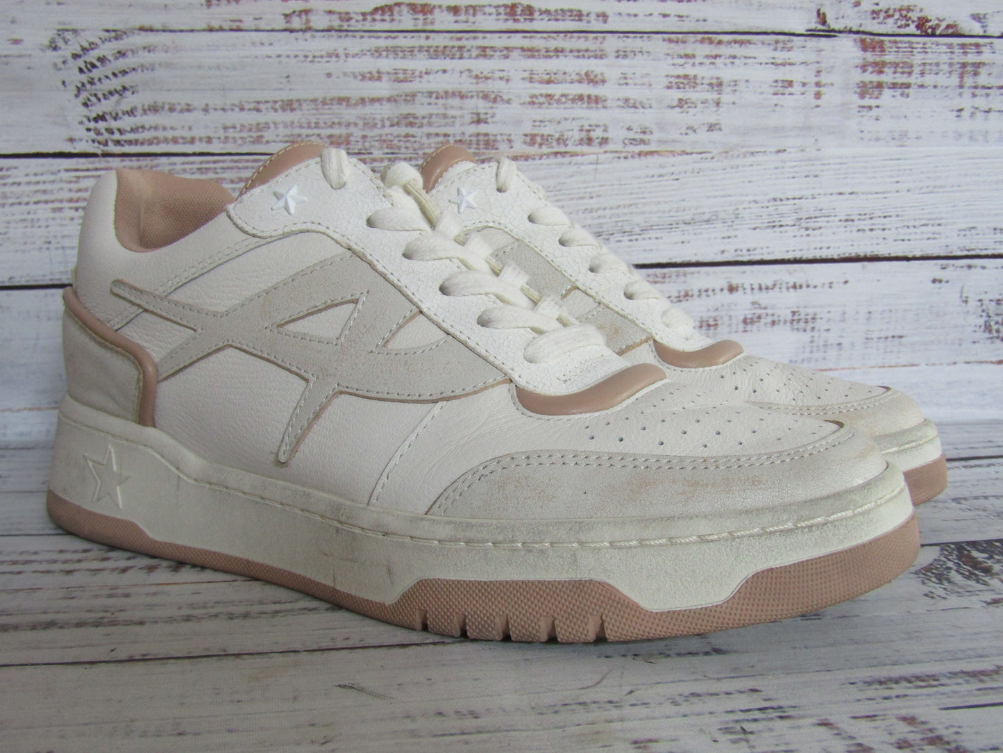 Ash Blake Women's Off White Leather Low Top Sneakers Size 9