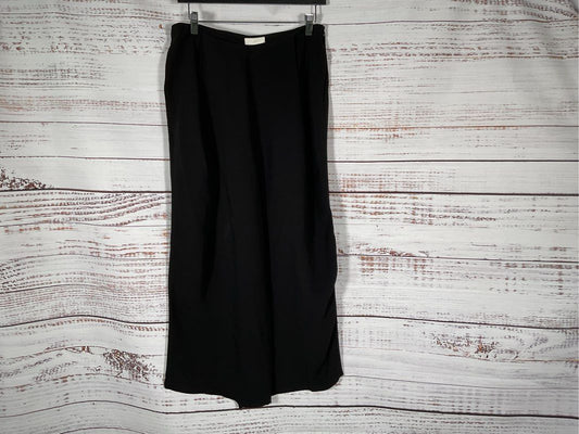 CARESTE Women's Black Silk Pleated Wide Leg Pants- SZ 7