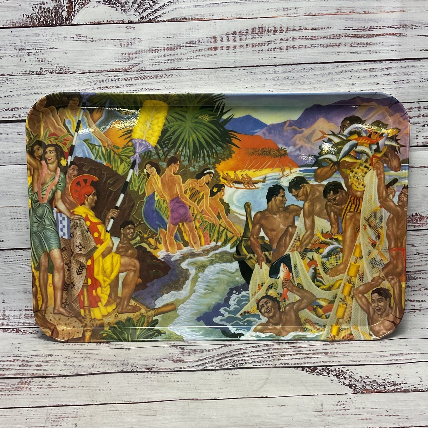 Pacific Coasters Eugene Hukilau Melamine Tray S.S. Lurline 18"x12"