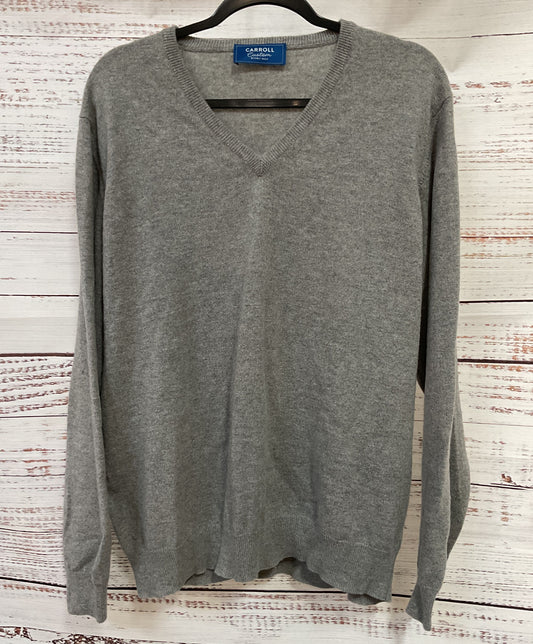Carroll Custom Men's Gray Cashmere V-Neck Sweater Size XXL Made in Italy