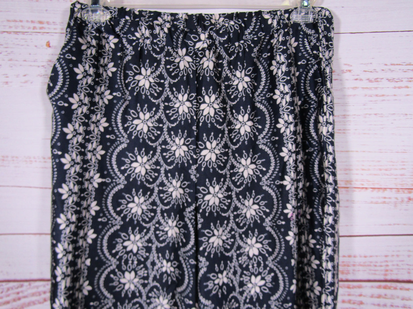 CeCe Women's Blue Floral Paisley Wide Leg Pants Size M