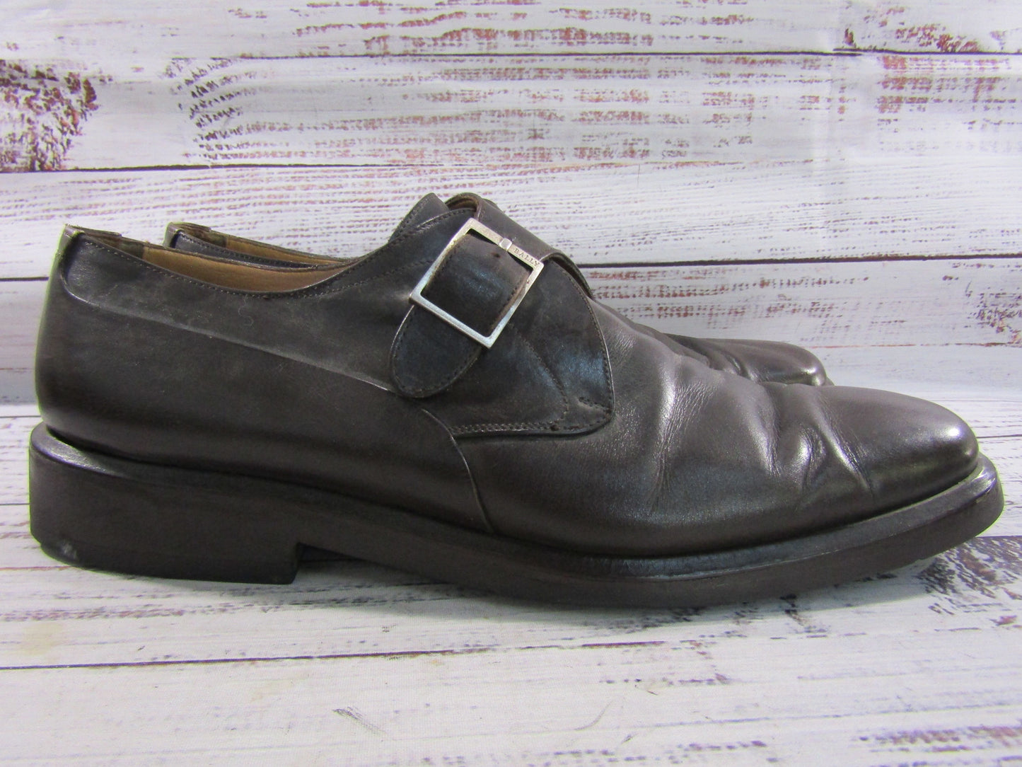 Bally Terni Men's Brown Leather Monk Strap Loafers Size 11 Made in Italy