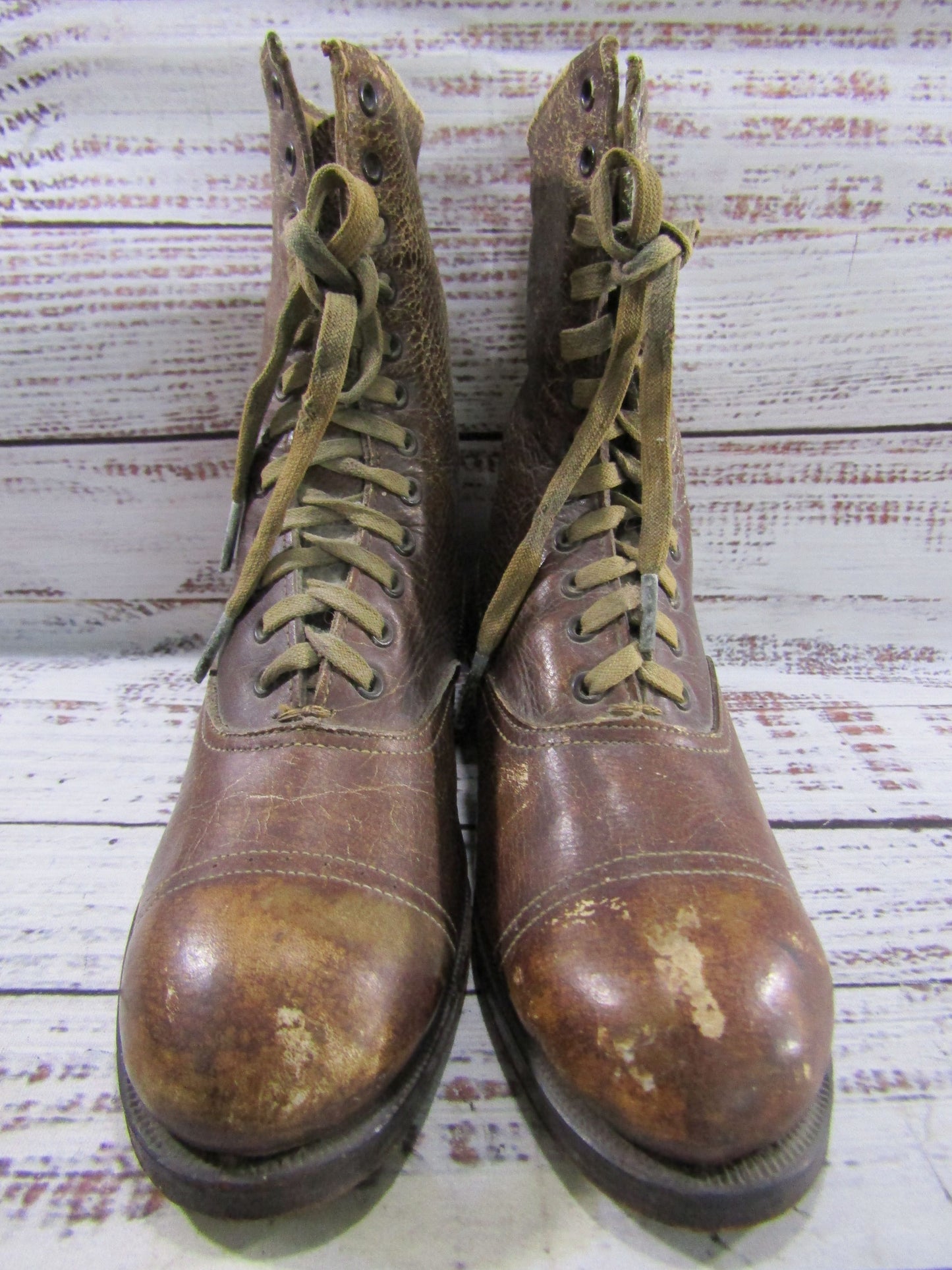 Antique Friedman Shelby Boys Brown Leather Boots UNKNOWN SIZE